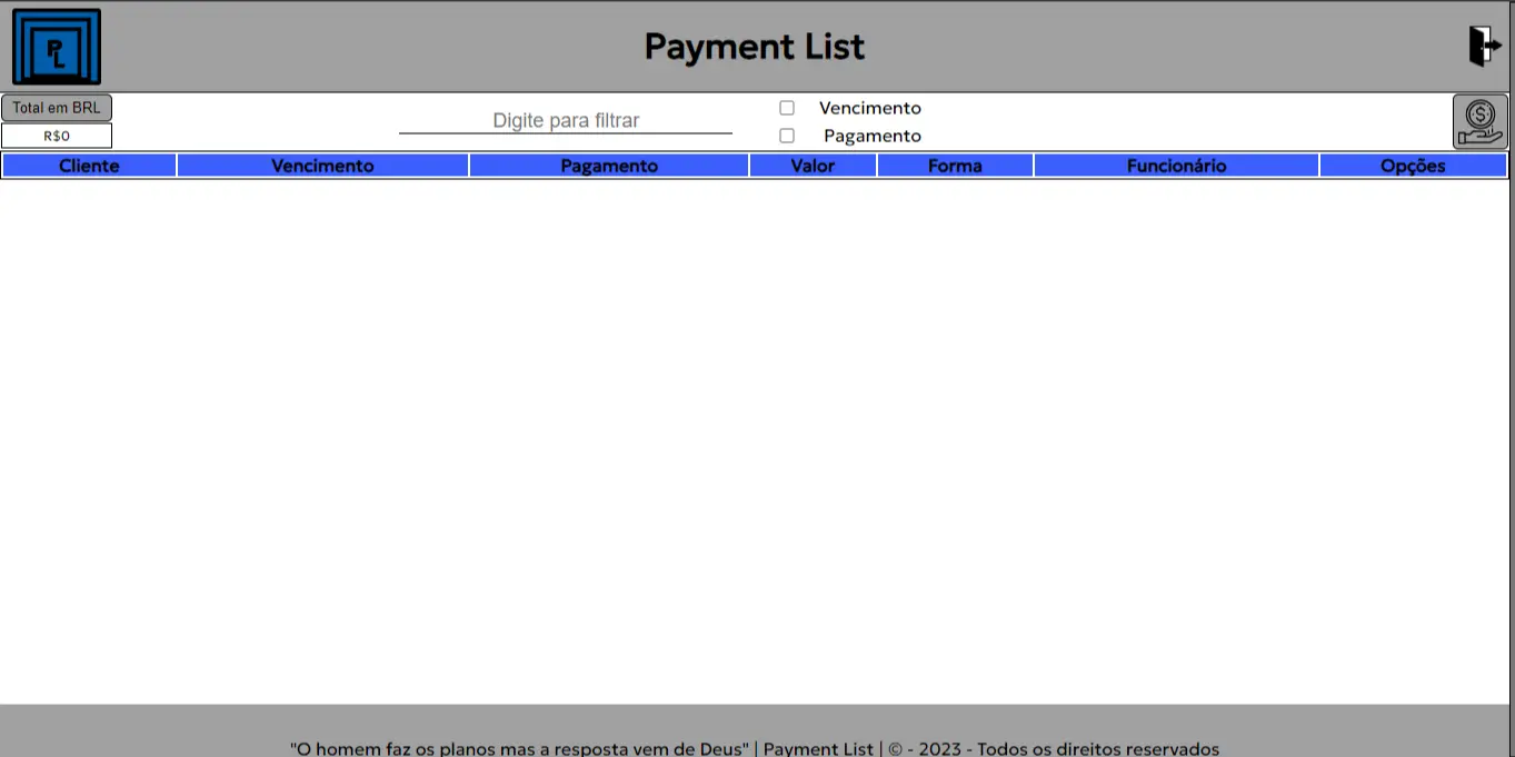 Imagem do projeto Payment List